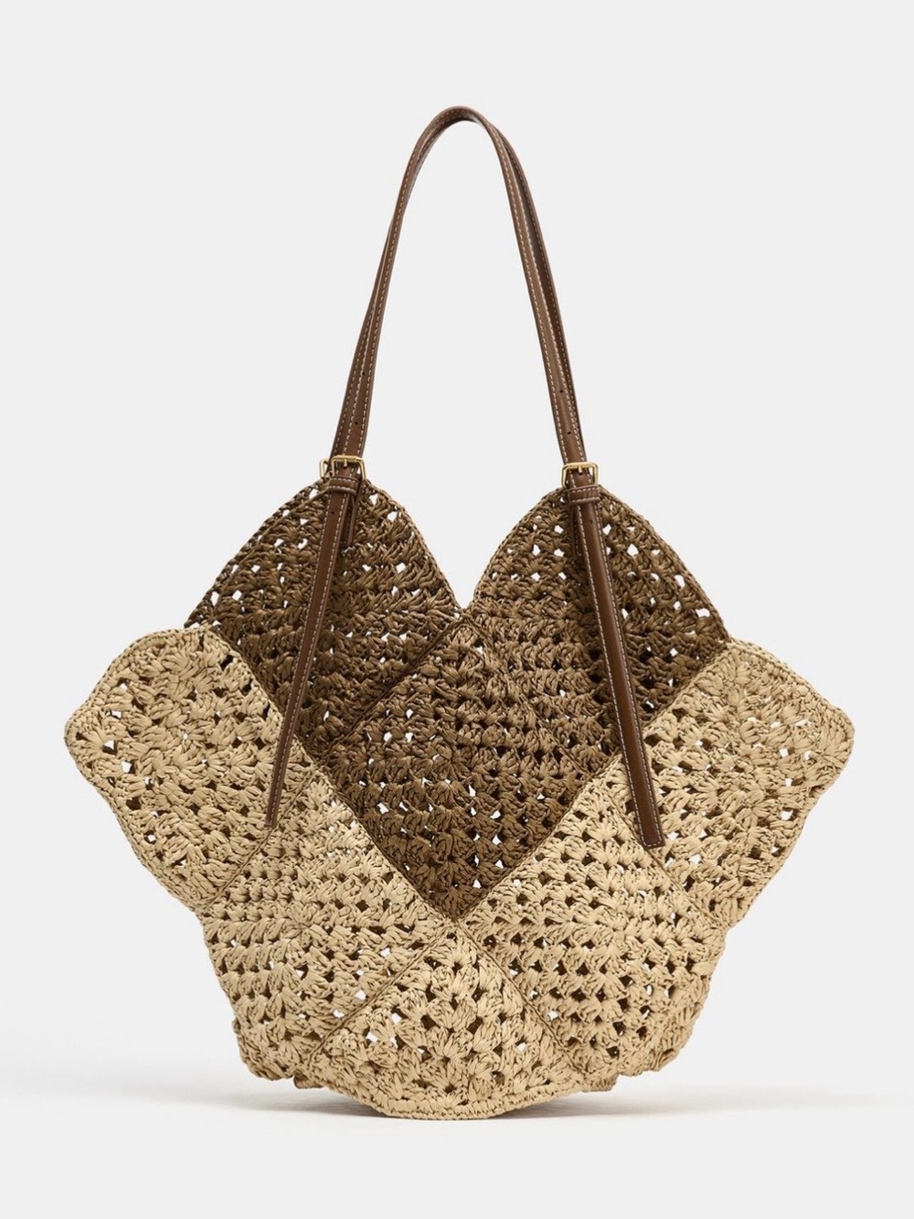 Zara Light Beige Woven Body Shopper Bag. Brand new!
